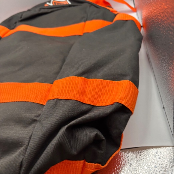Vintage Harley Davidson Motorcycles Large Orange and Black Duffel Travel Bag - Picture 7 of 9